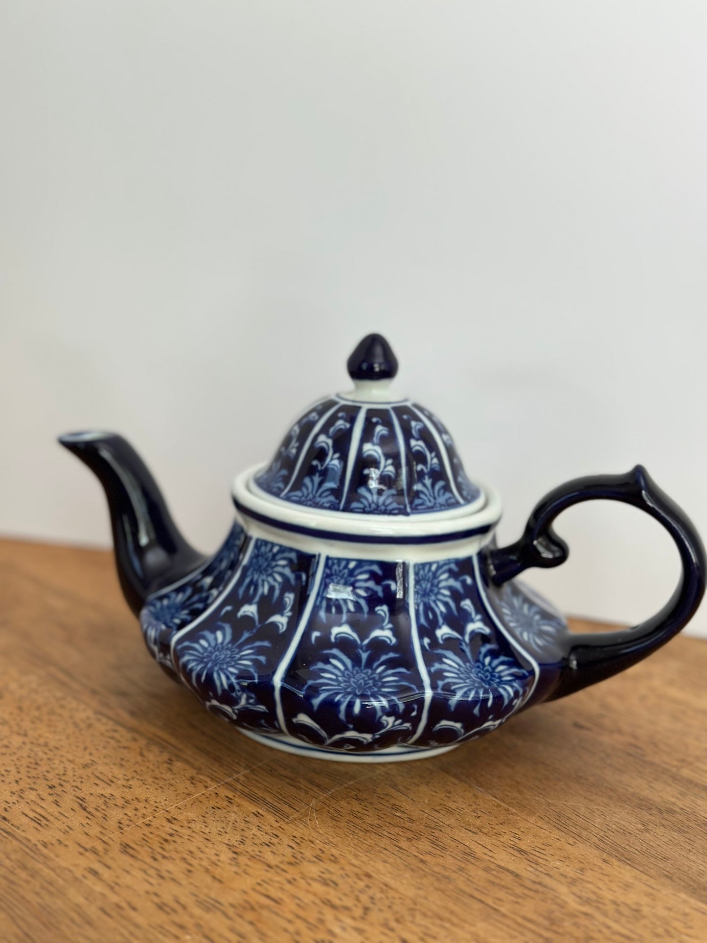 Bombay Company Cobalt Blue & White Floral Teapot
