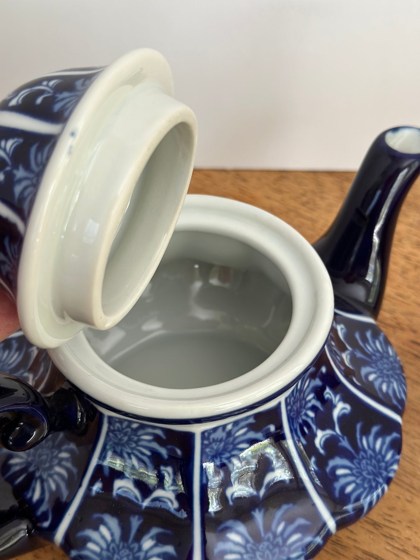 Bombay Company Cobalt Blue & White Floral Teapot