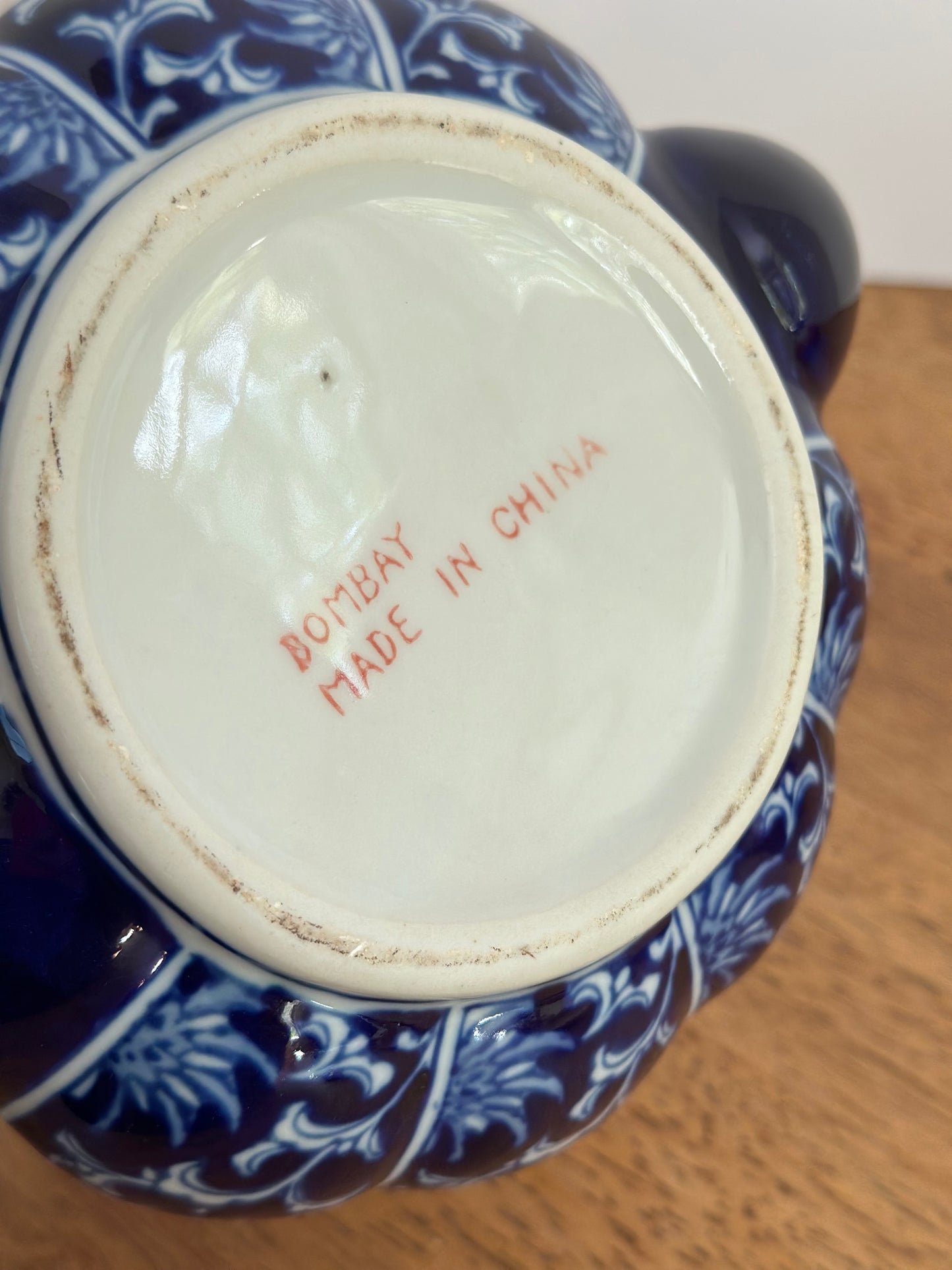 Bombay Company Cobalt Blue & White Floral Teapot