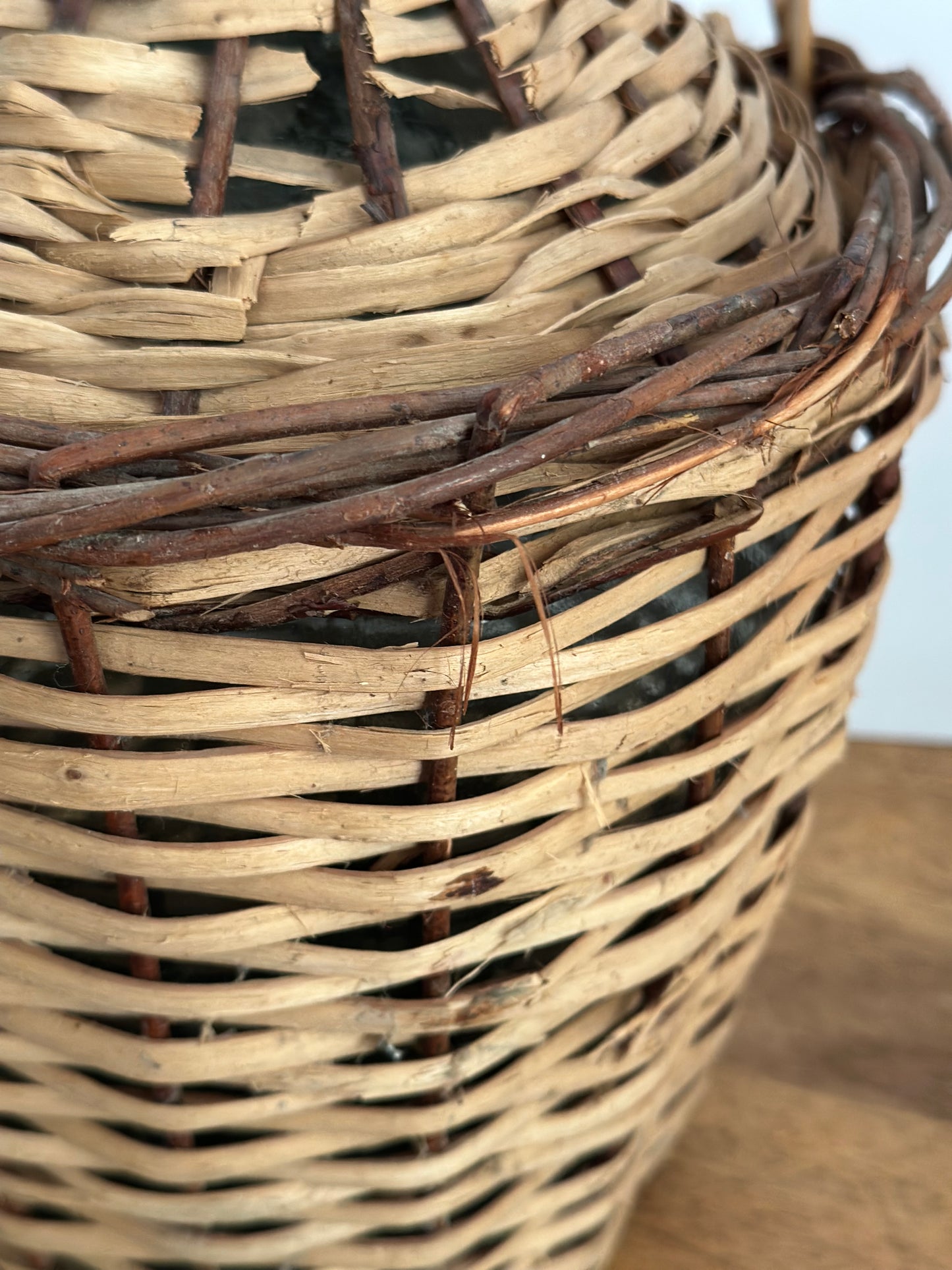 Vintage Wicker Wrapped Demijohn Bottle