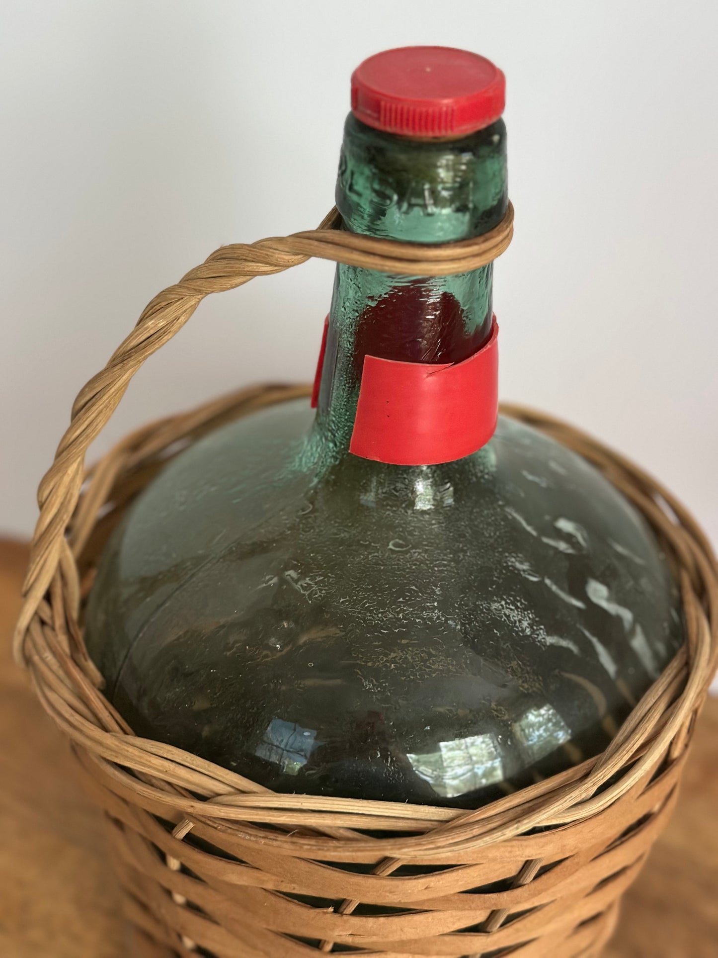Vintage Wicker Wrapped Demijohn Bottle