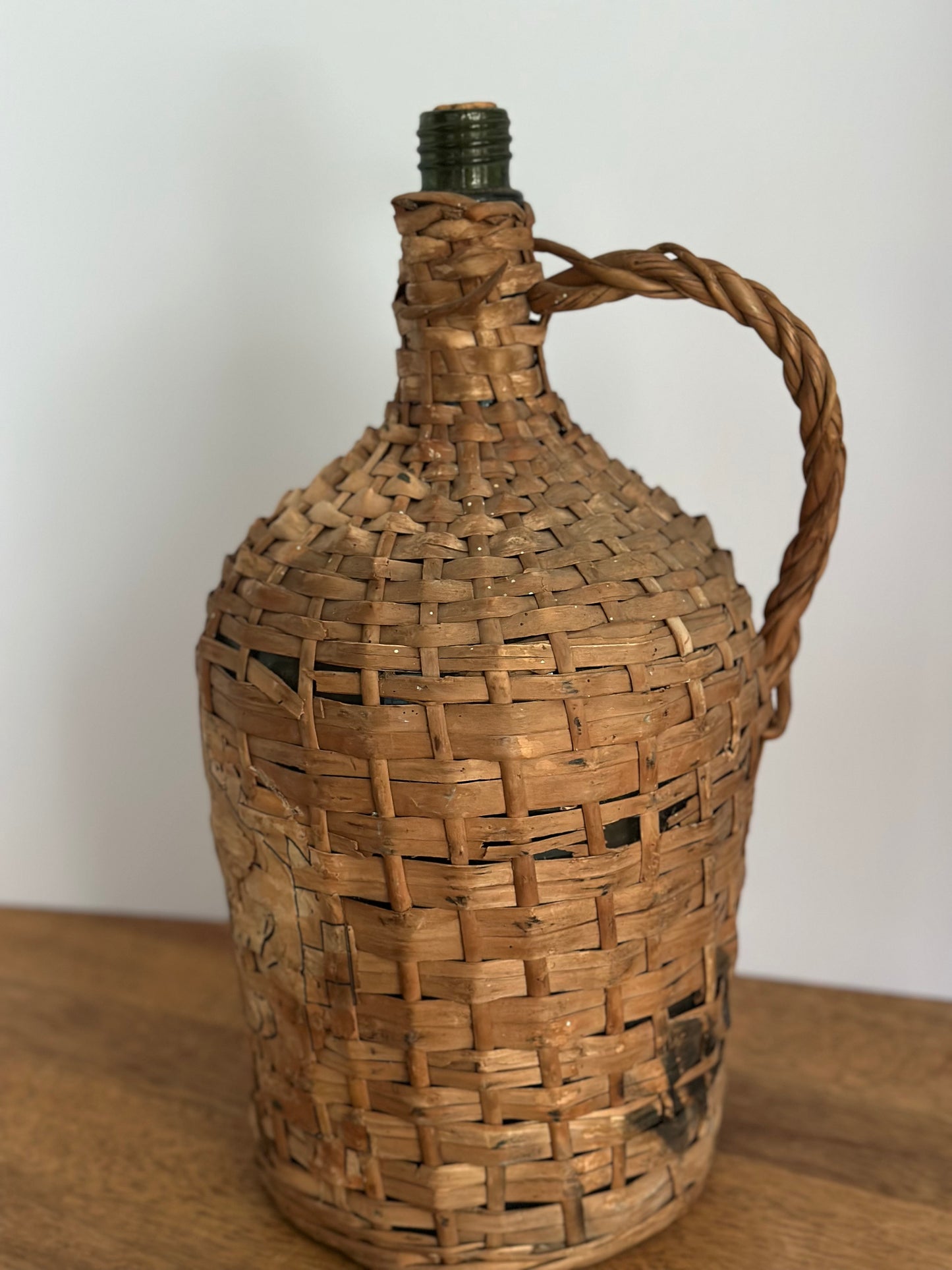 Vintage Wicker Wrapped Demijohn Bottle
