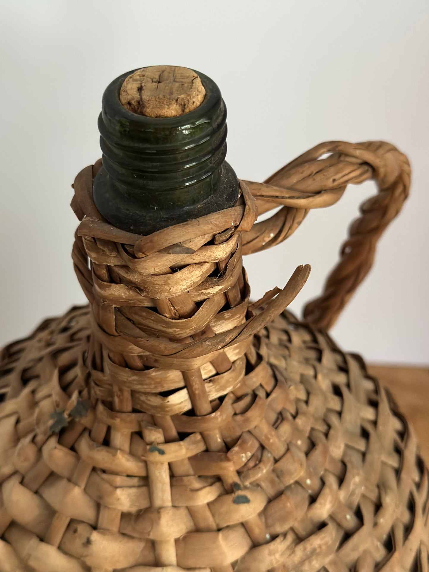Vintage Wicker Wrapped Demijohn Bottle