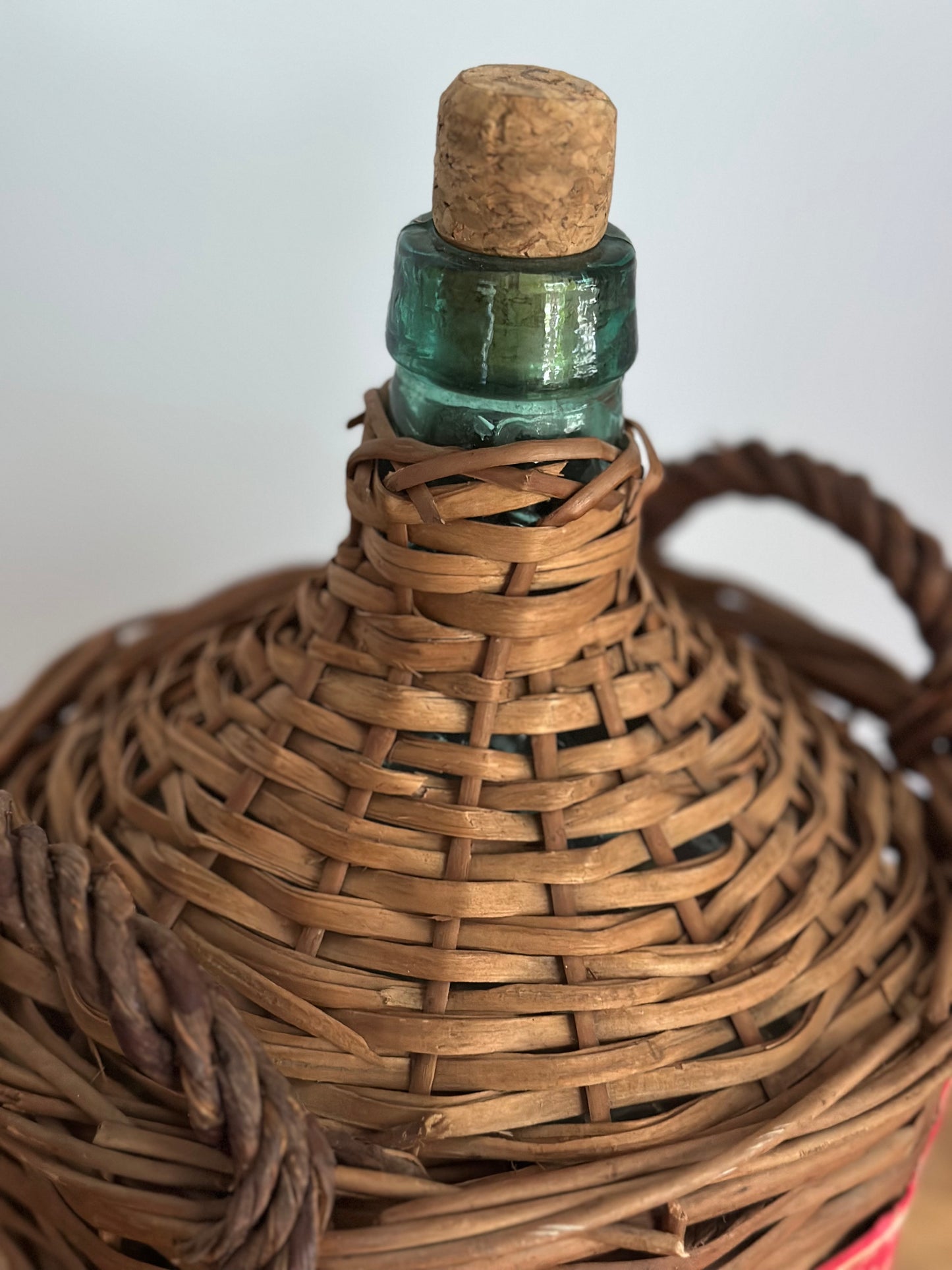 Vintage Wicker Wrapped Demijohn Bottle