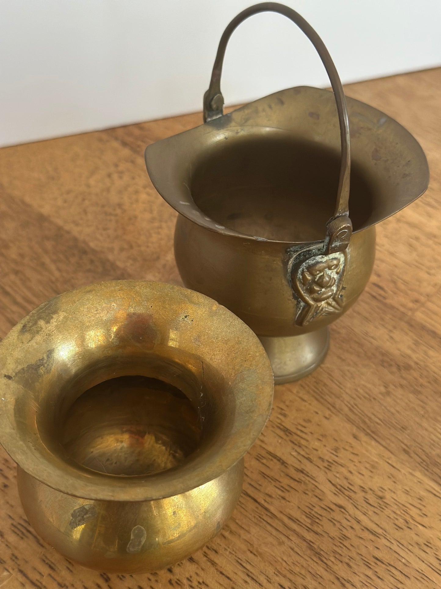Brass Mini Scuttle Bucket & Urn Set