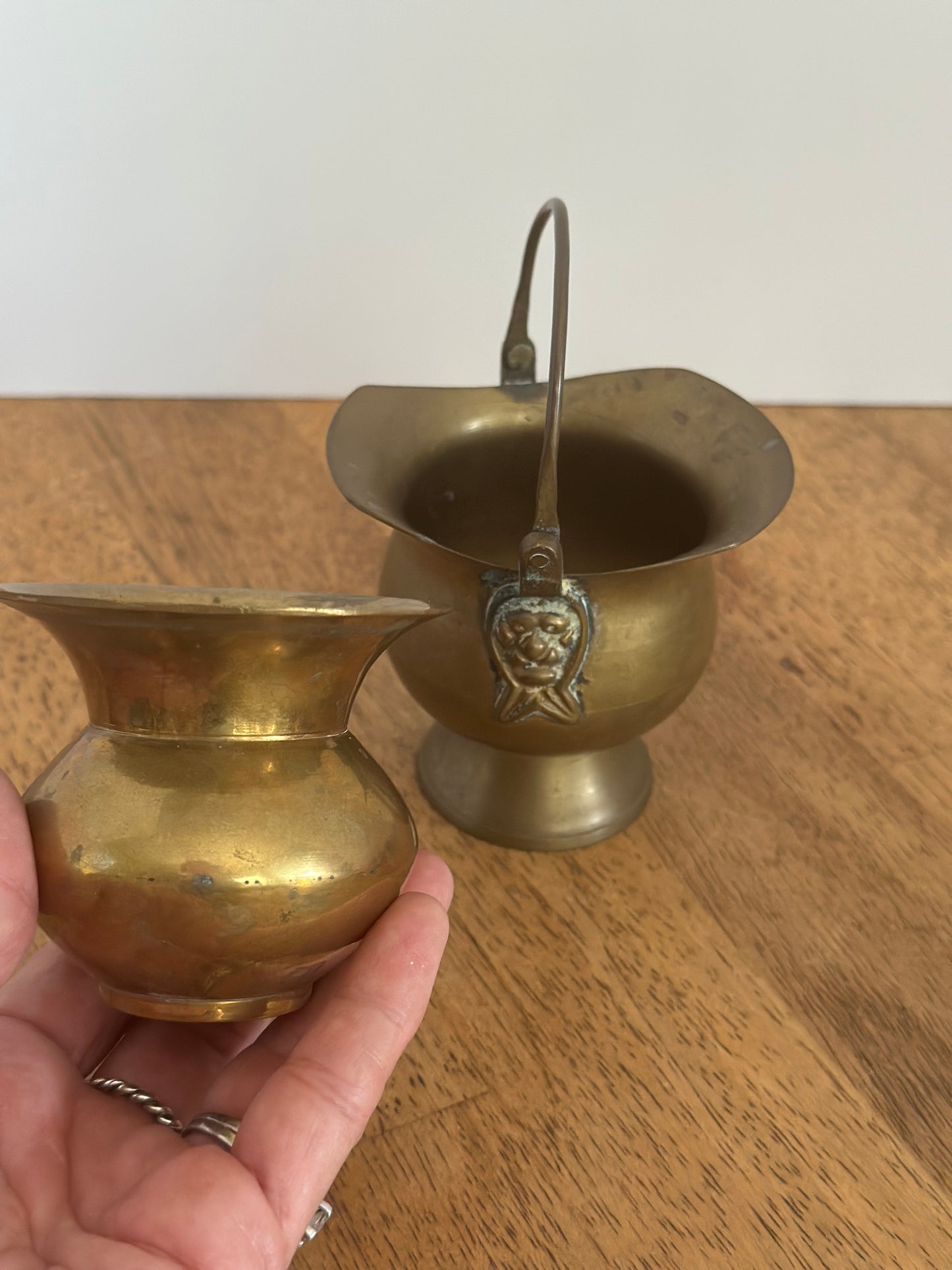 Brass Mini Scuttle Bucket & Urn Set