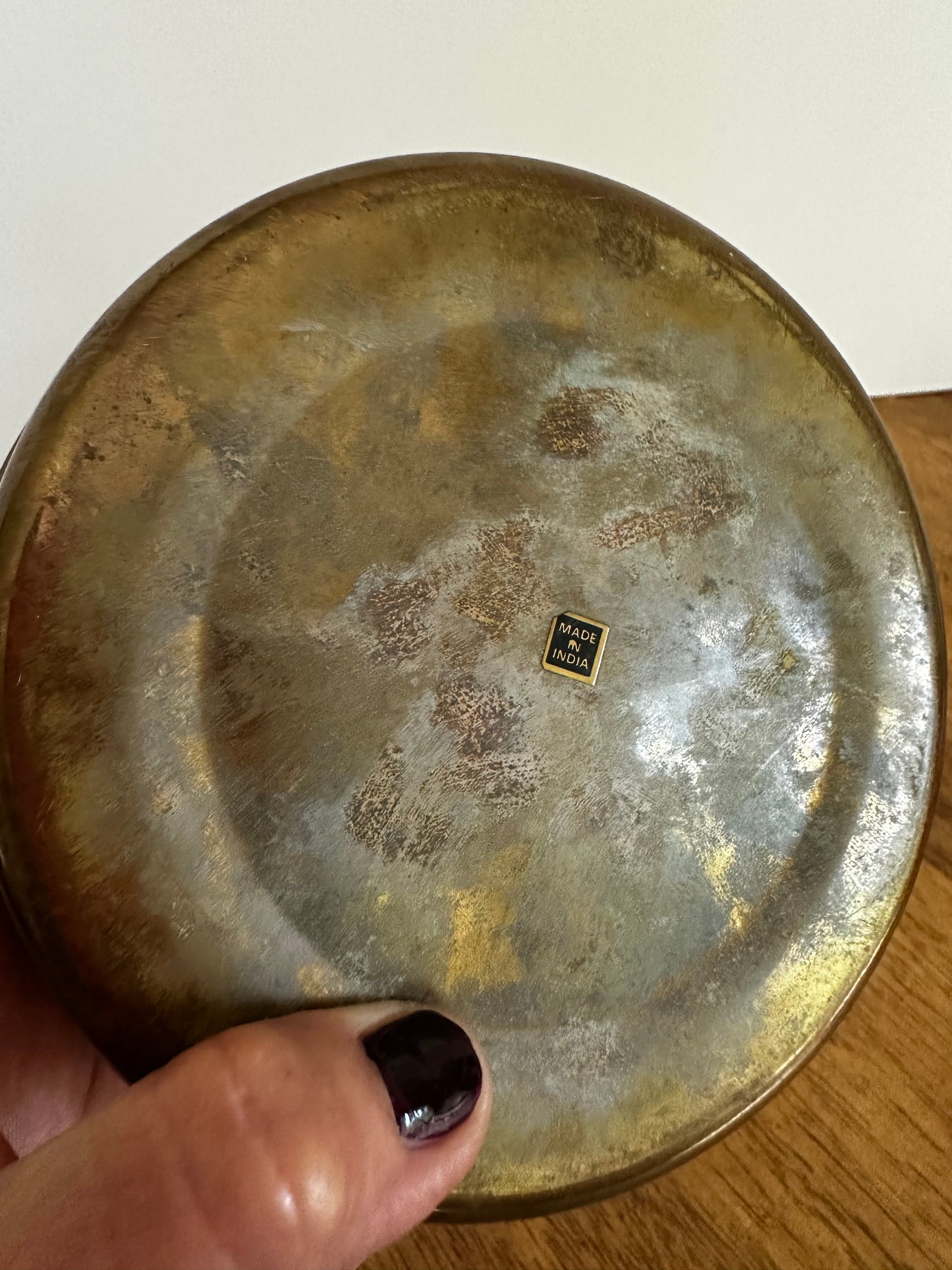 Brass Round Floral Trinket Dish With Lid