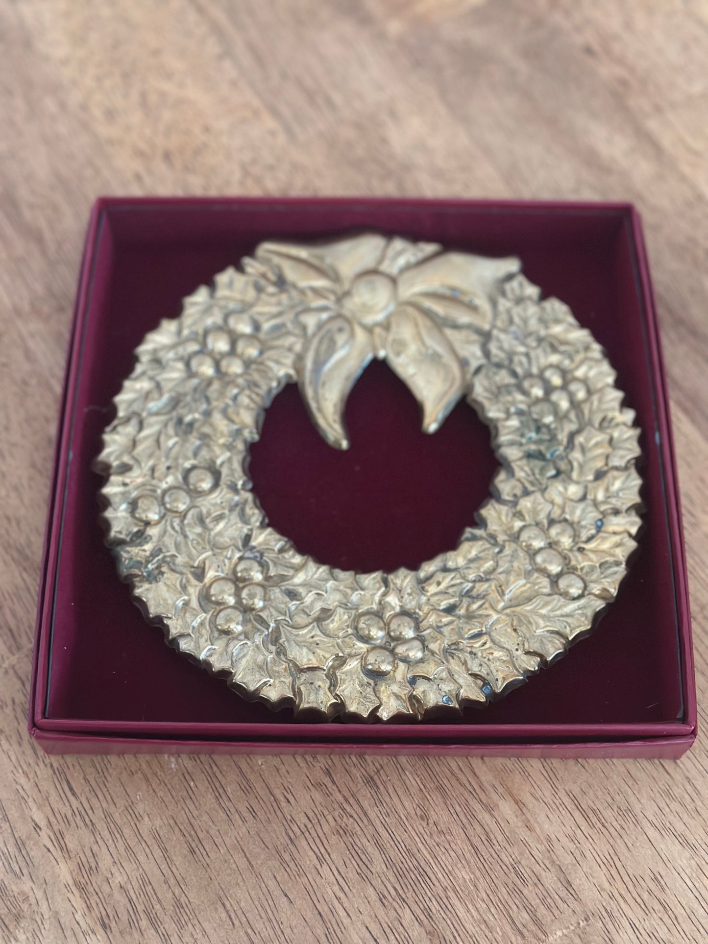 Gorham Brass Christmas Wreath Trivet