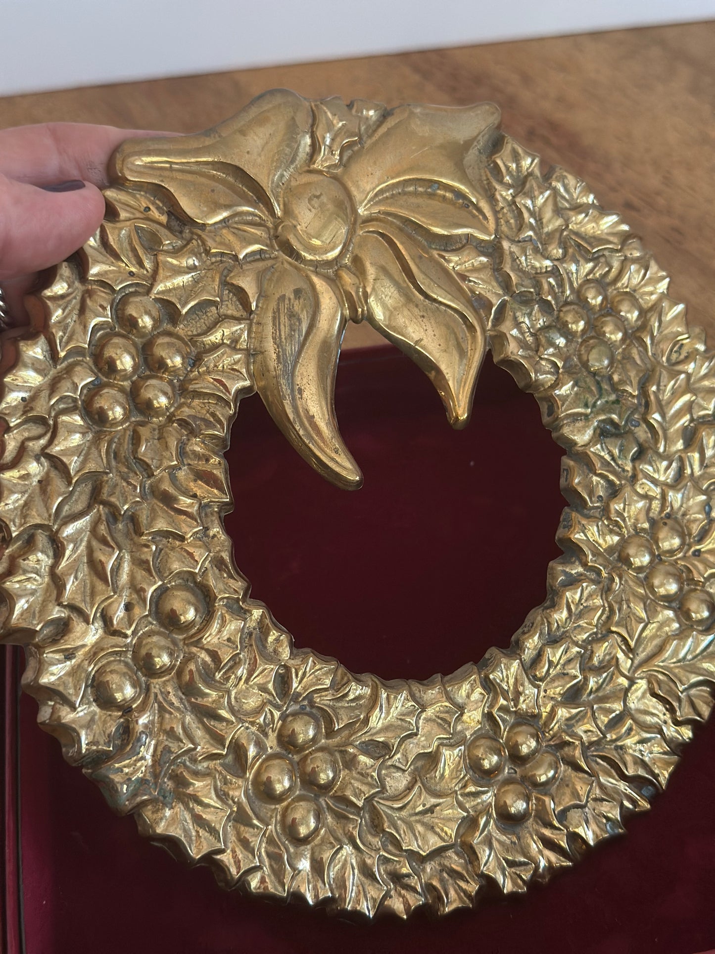 Gorham Brass Christmas Wreath Trivet