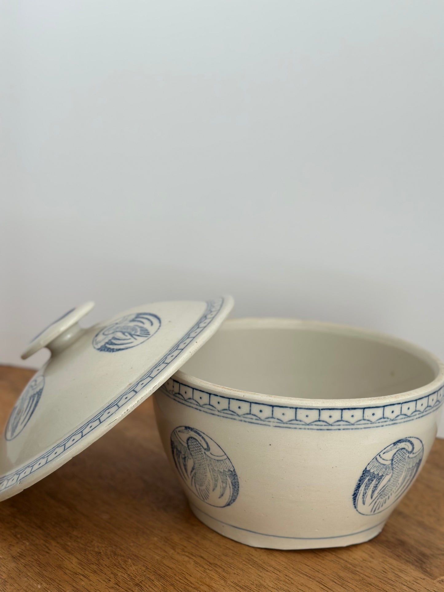 Vintage Chinese Porcelain Rice Bowl With Lid
