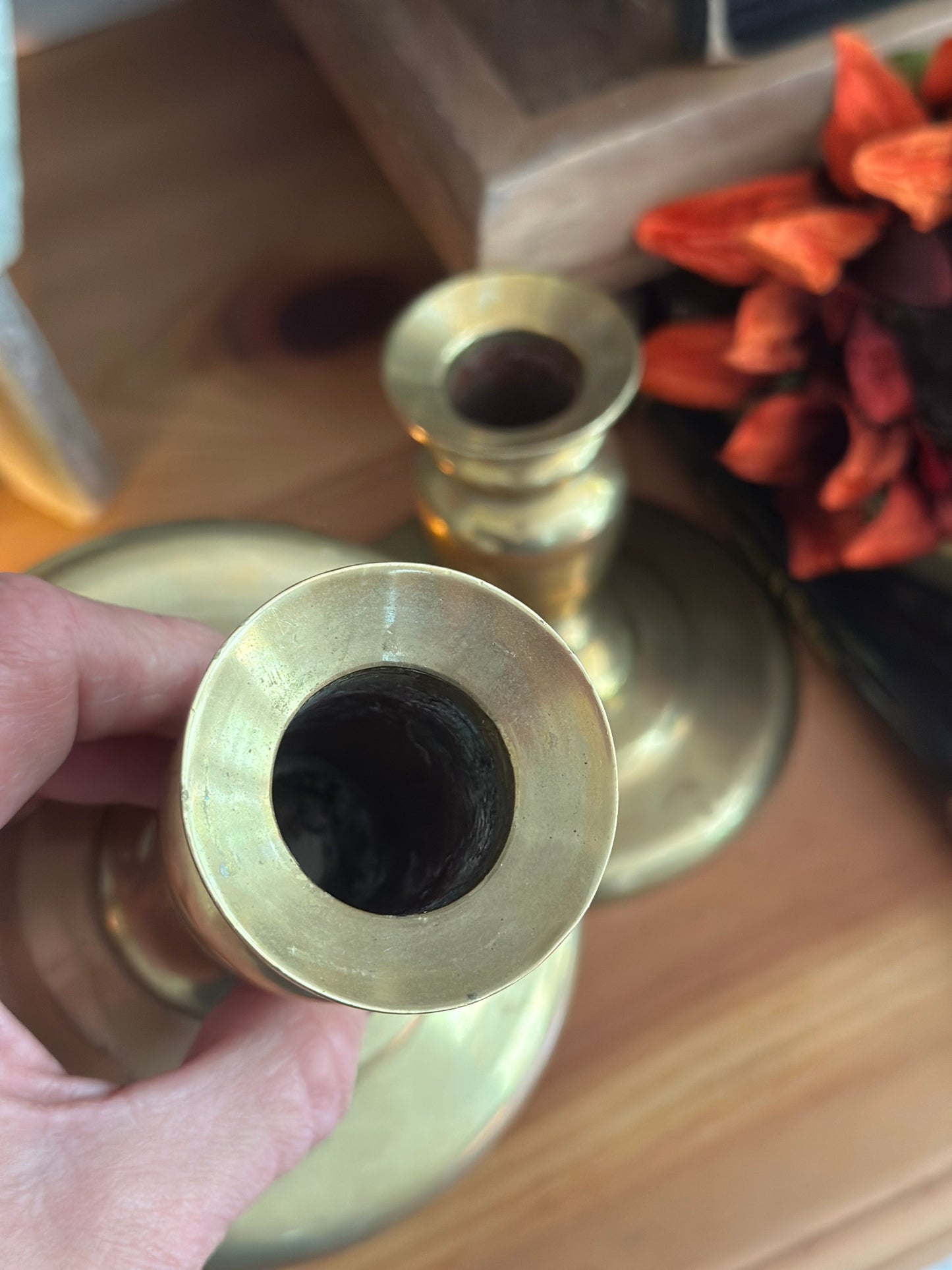 Vintage Brass Taper Candlestick Holders 4.5"