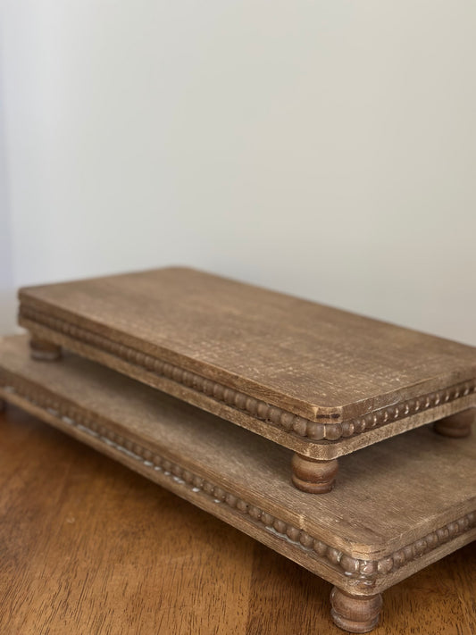 Wooden Beaded Riser/Tray Set (2)