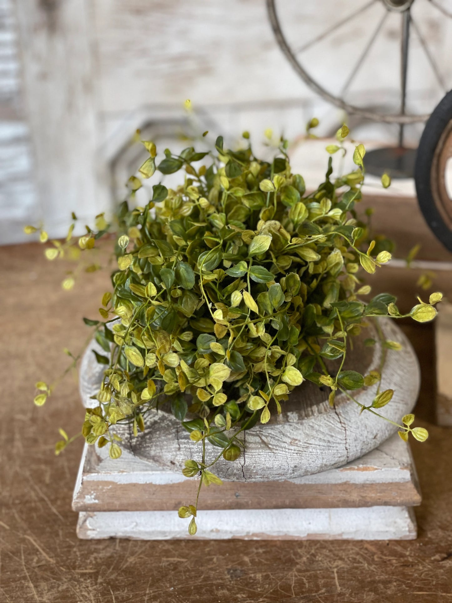 Bog Pimpernel Half Sphere - 12" artificial plant decor with lush green foliage, perfect for home decor, floral arrangements, or centerpieces.