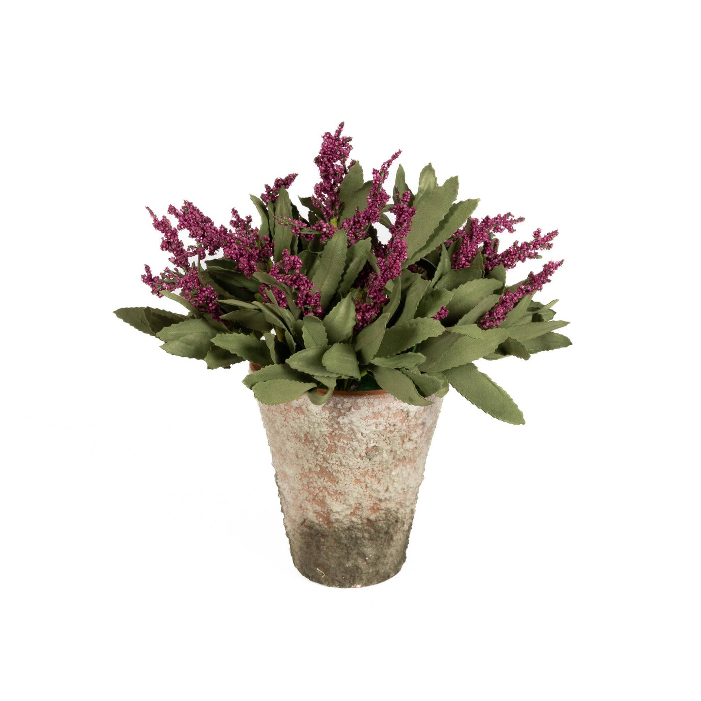 Potted Lavender Bloom - Pink with lush faux flowers in a rustic pot. Adds charm and color to any space, perfect for home and garden decor.