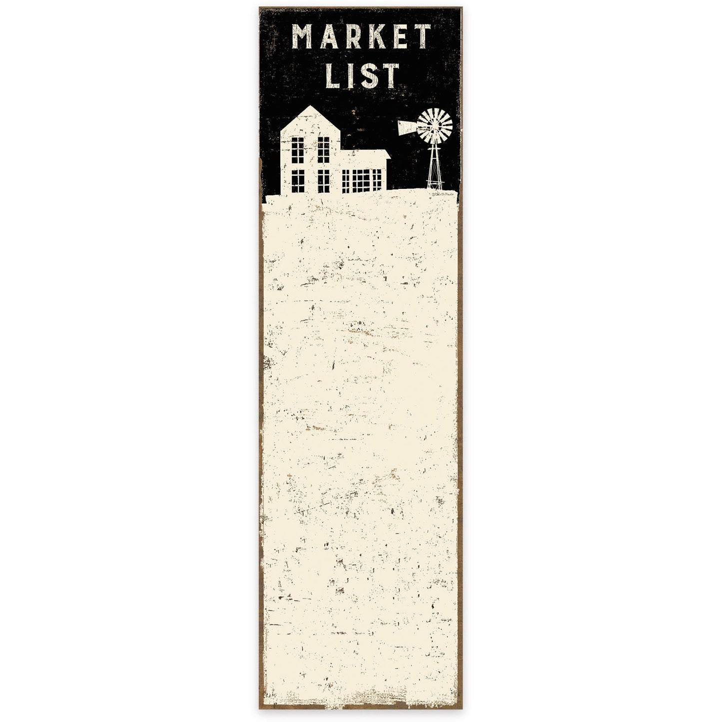 Market List Notepad with farm design, 60 pages, and strong magnet. Ideal for grocery planning and kitchen organization. Made in the USA.