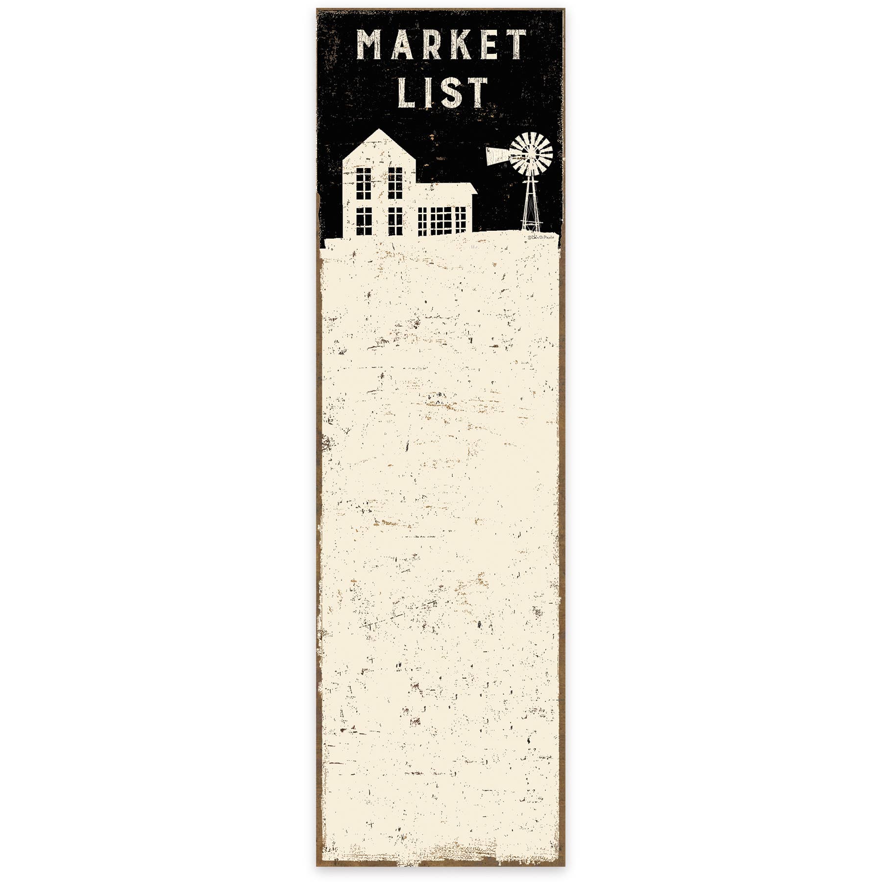 Market List Notepad with farm design, 60 pages, and strong magnet. Ideal for grocery planning and kitchen organization. Made in the USA.