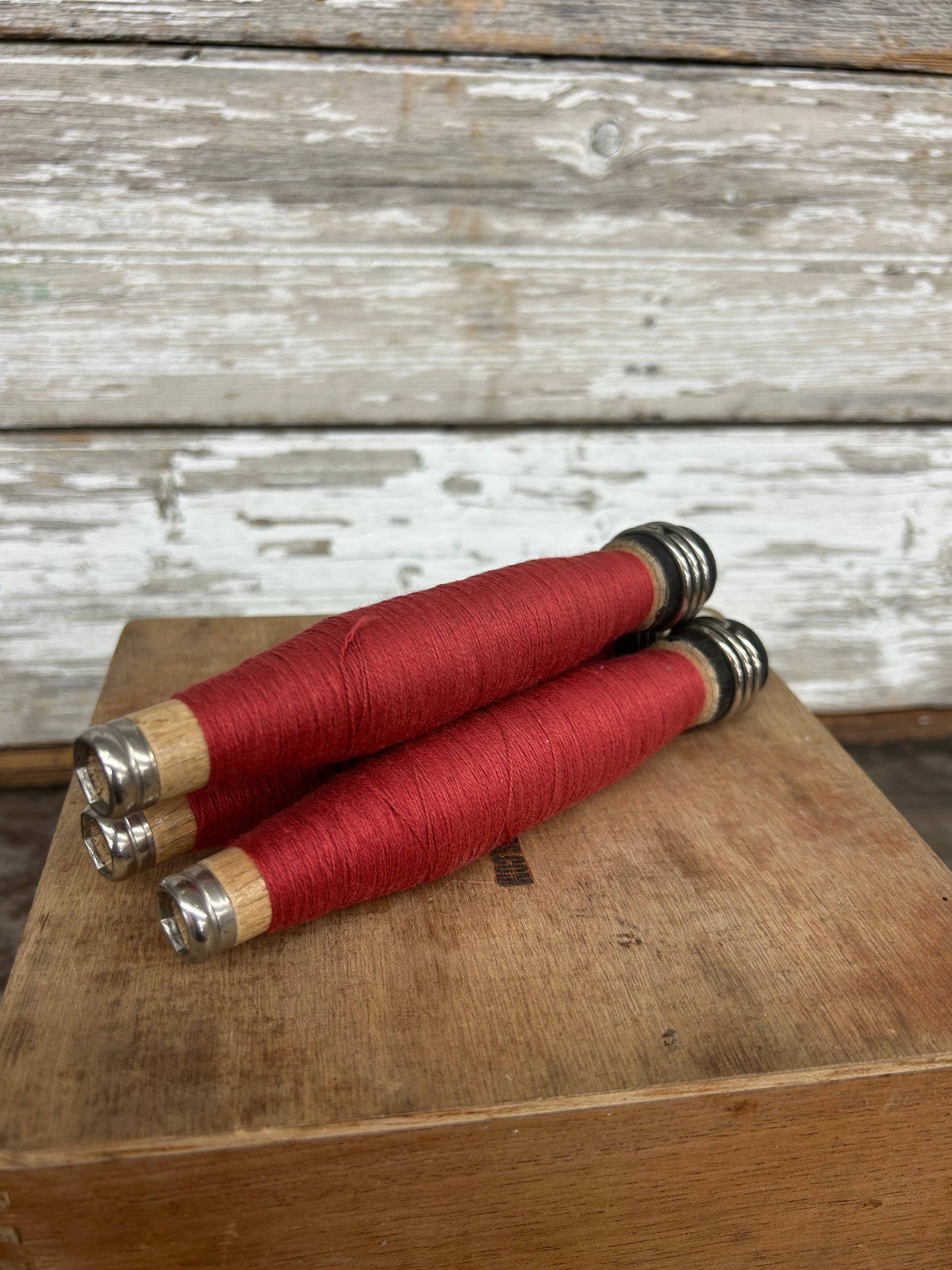 Christmas Red Yarn Quill - Handmade Writing Tool, 6.5 inches long. Wrapped in vibrant red yarn, perfect for home decor or gift wrapping.