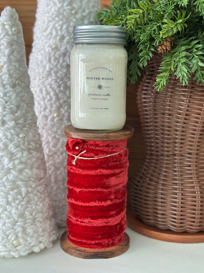 Red Velvet Frayed Spool