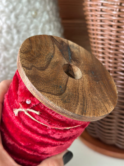 Red Velvet Frayed Spool