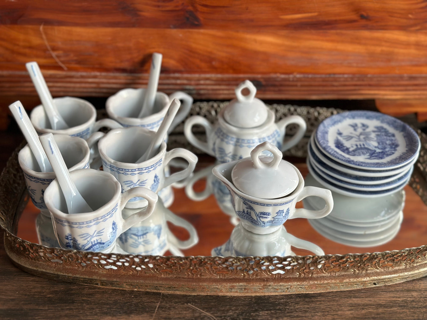 Mini Blue and White Porcelain Tea Set