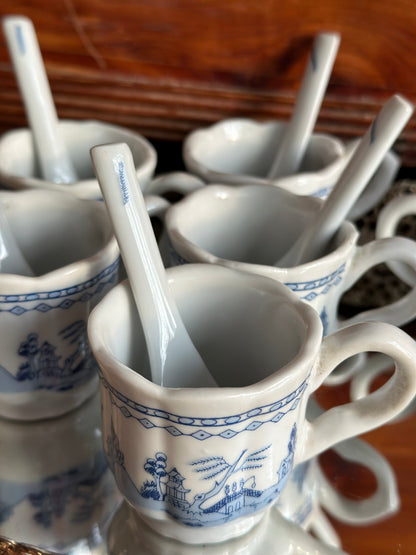 Mini Blue and White Porcelain Tea Set