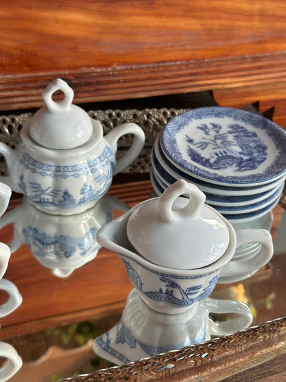 Mini Blue and White Porcelain Tea Set