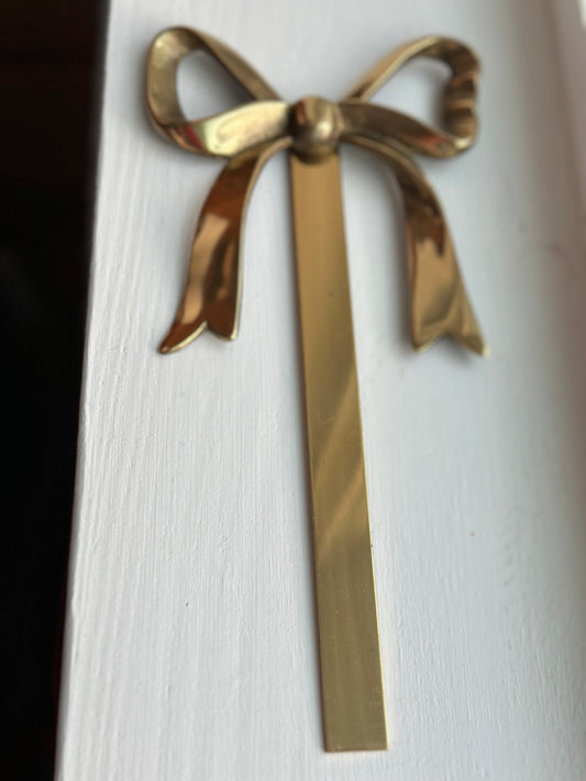 Vintage Brass Bow on Decorative Stake