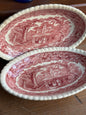 Vintage Mason Pink Vista English Oval Plates - Set of 2