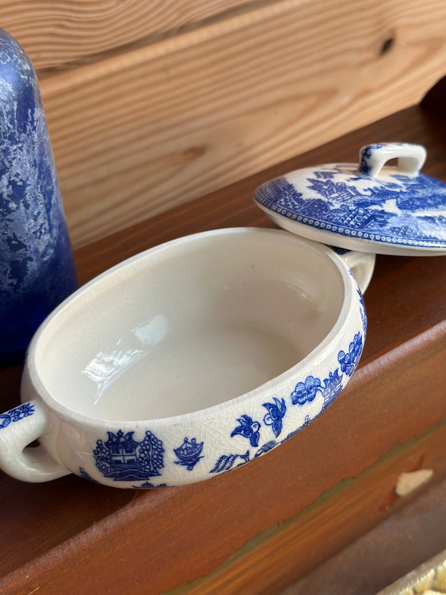 Mini Blue and White Casserole Dish