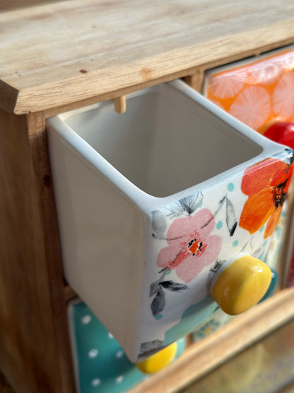 Pioneer Woman Tea Box with Ceramic Drawers