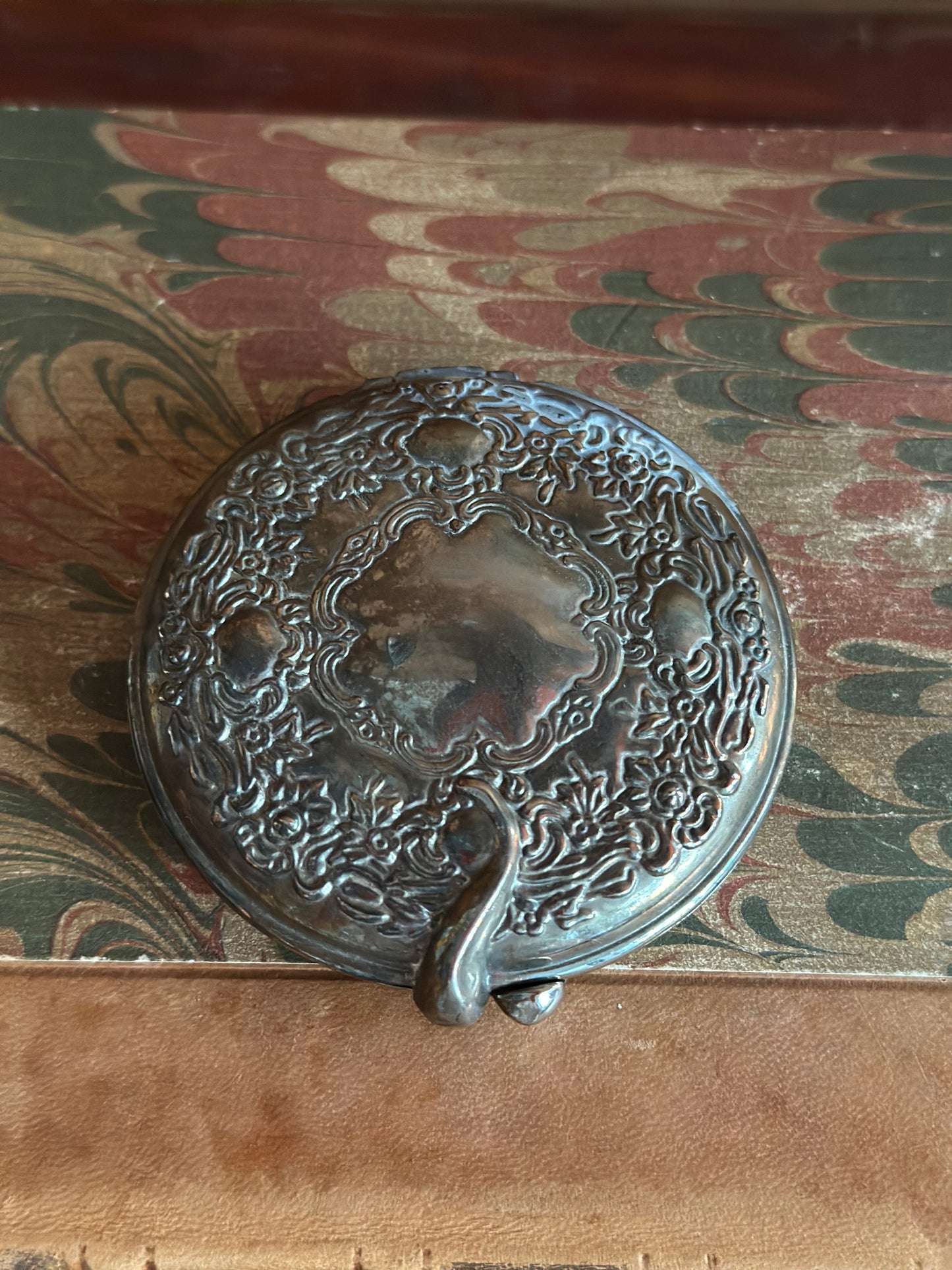 Vintage Silver Compact Mirror