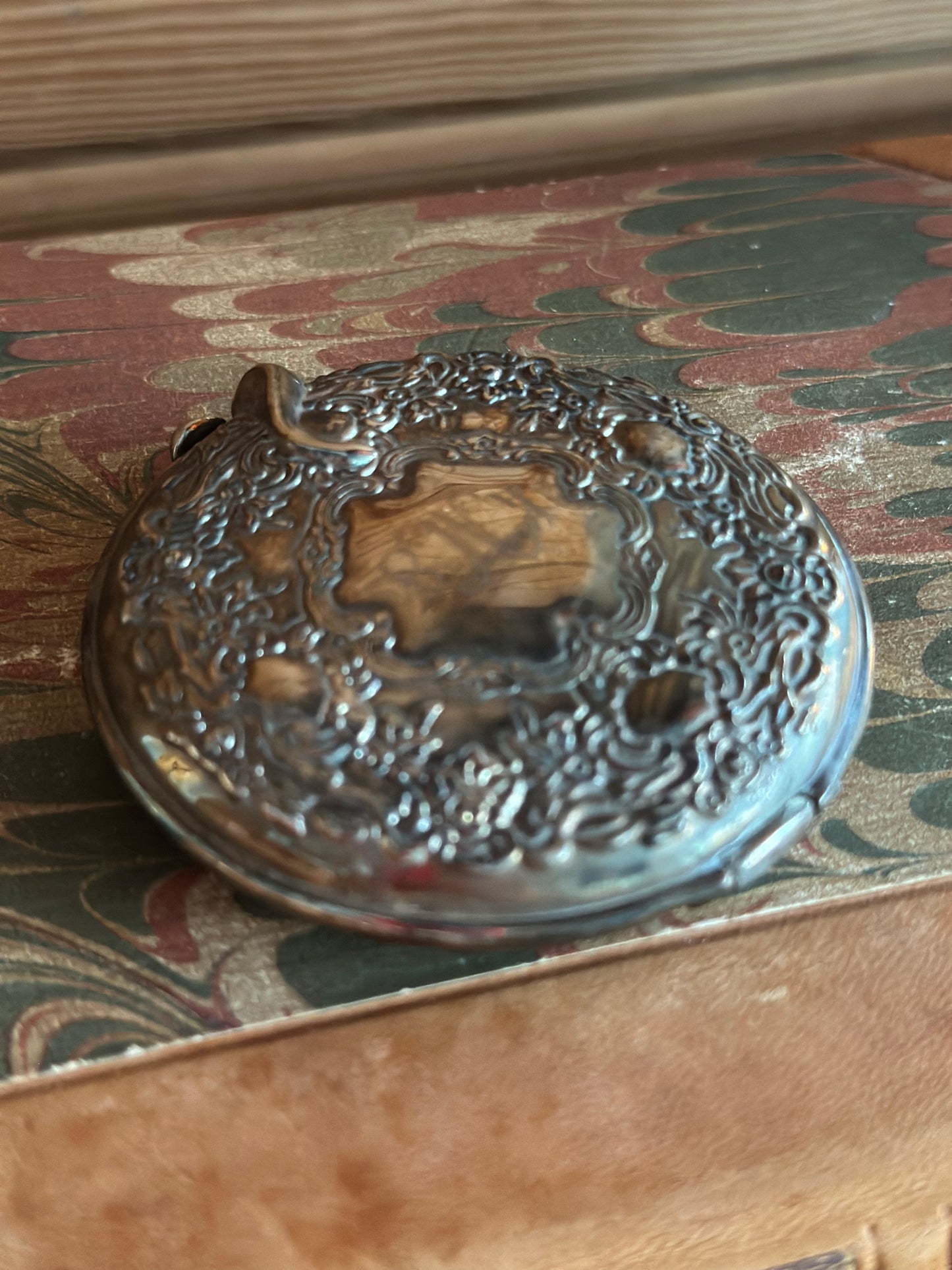 Vintage Silver Compact Mirror