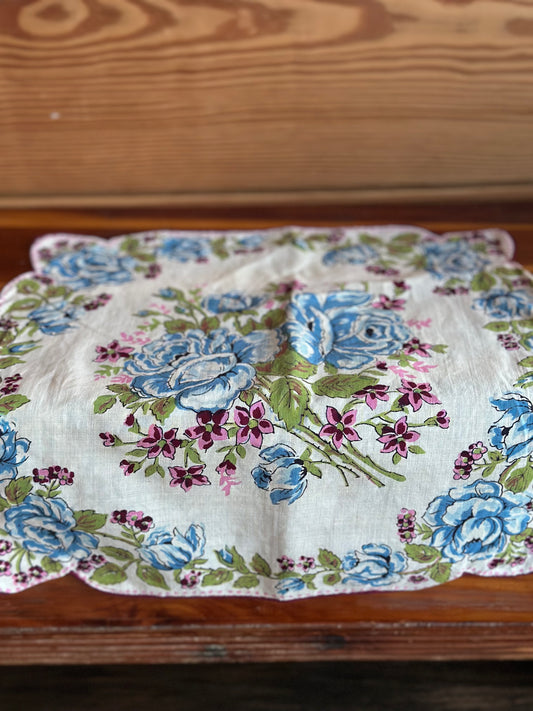 Vintage Floral Handkerchiefs - Set of 6