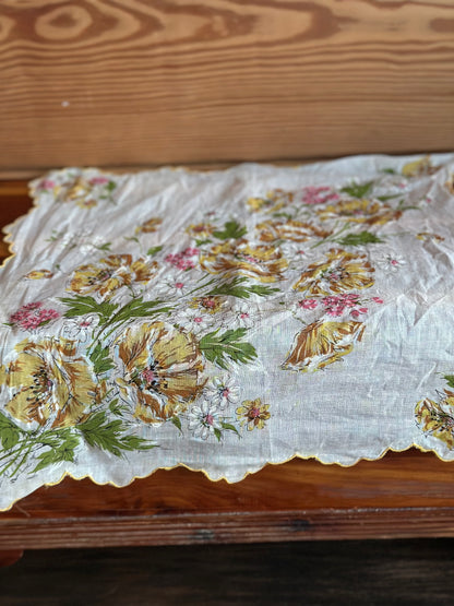 Vintage Floral Handkerchiefs - Set of 6