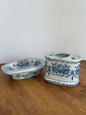Vintage Blue & White Toothbrush Holder/Soap Dish