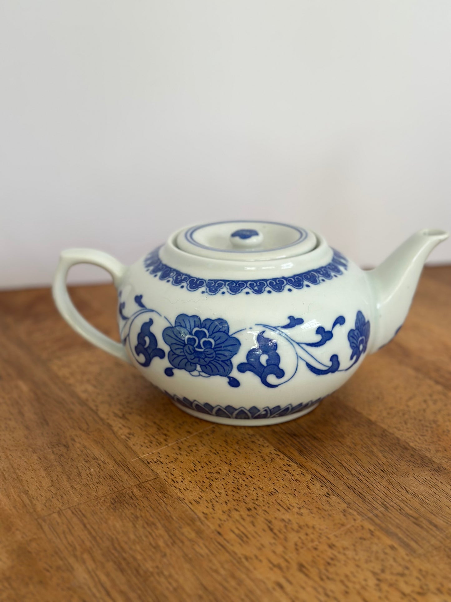 Blue & White Floral Teapot