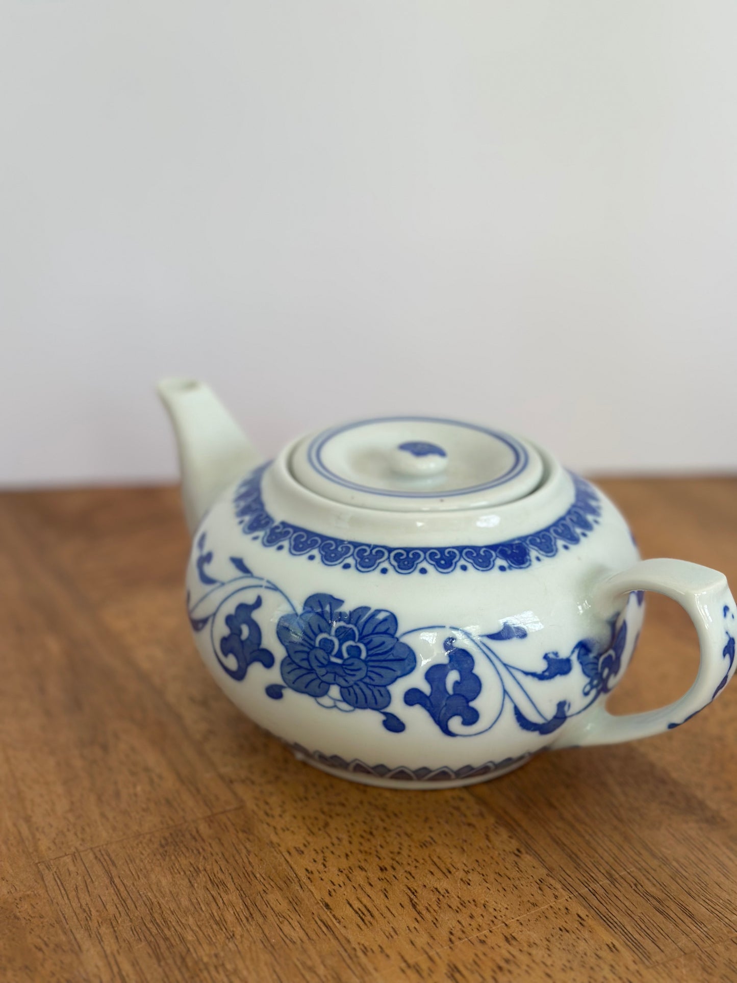 Blue & White Floral Teapot