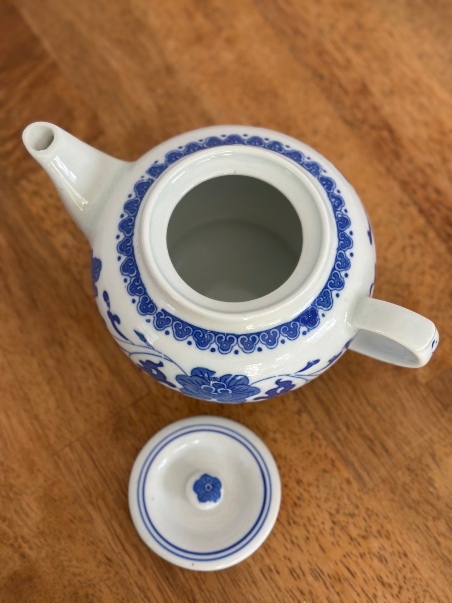 Blue & White Floral Teapot