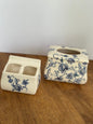 Blue & White Floral Tissue Holder/Bath Accessories
