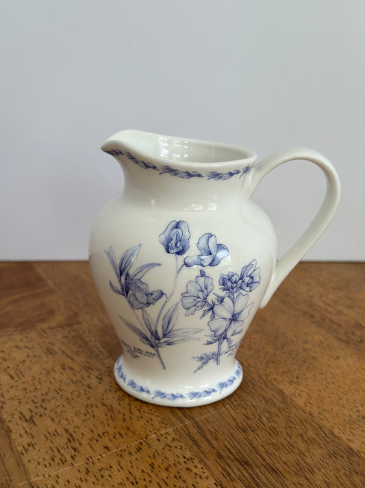 Queens Blue Floral Fine China Creamer Jug