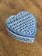 Blue & White Porcelain Heart Trinket Dish