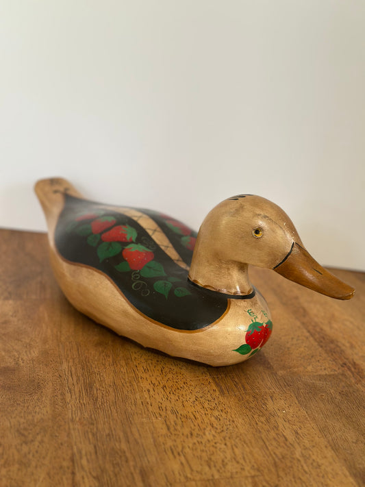 Vintage Carved Hand Painted Wooden Duck