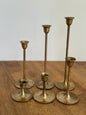 Vintage Brass Candle Holder Set (6)