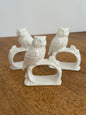 White Ceramic Owl Napkin Rings (3)