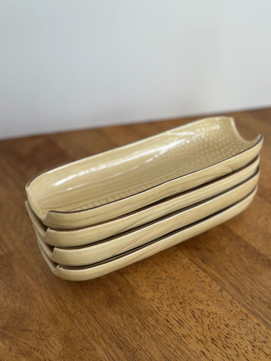 Vintage Pfaltzgraff Stoneware Corn Holders (4)