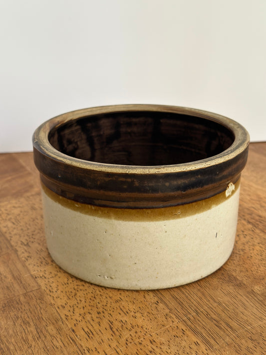 Vintage Brown Stoneware Crock