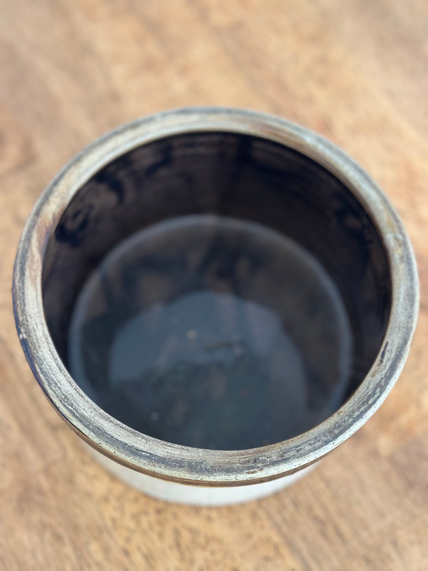 Vintage Brown Stoneware Crock