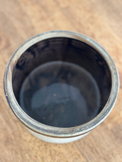 Vintage Brown Stoneware Crock