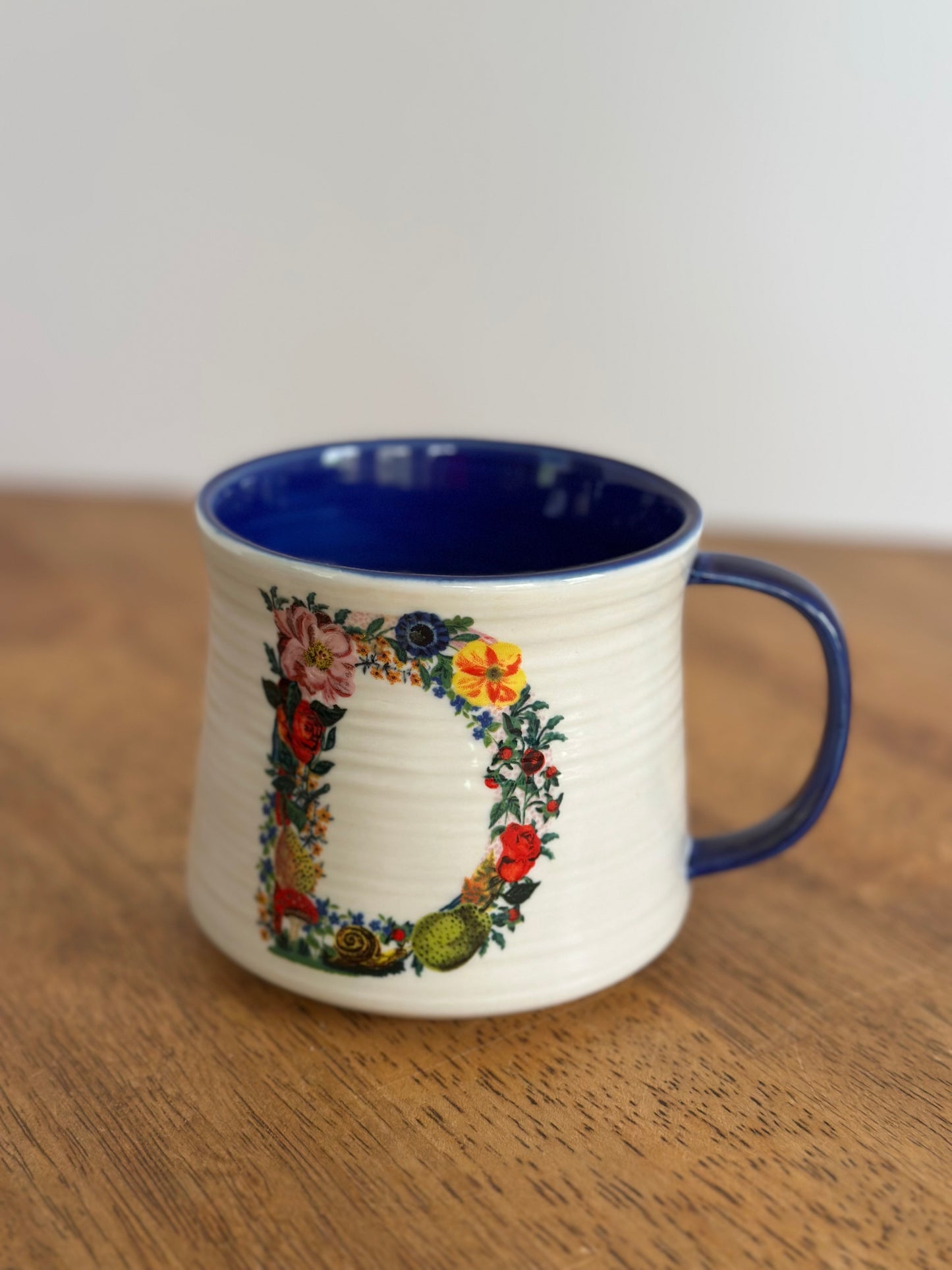 Anthropologie Cat Initial Mug "D"
