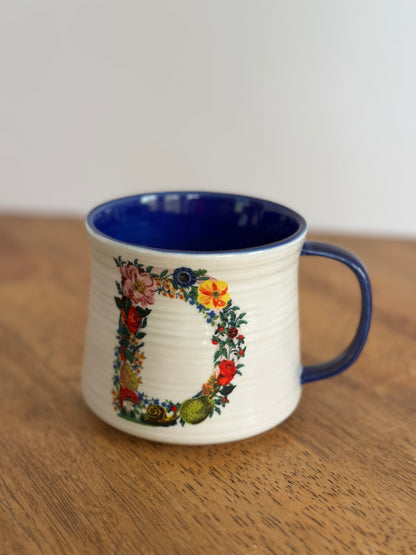 Anthropologie Cat Initial Mug "D"